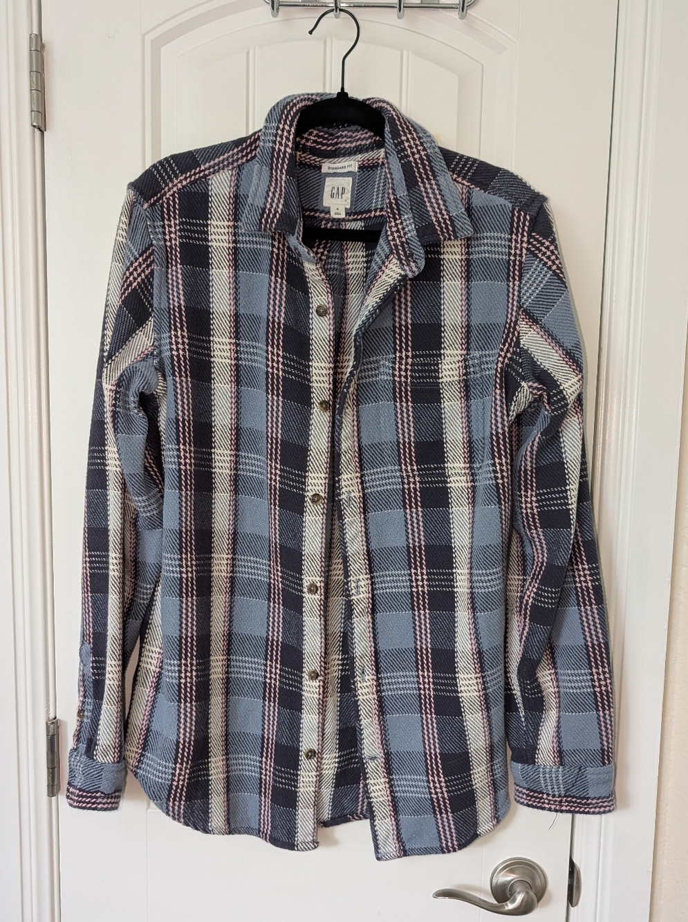 GAP Navy, Light Blue, Pink, Cream Knit Flannel M‎
